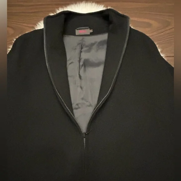 REISS Wool Viscose Blend Textured Full-Zip Cape Jacket